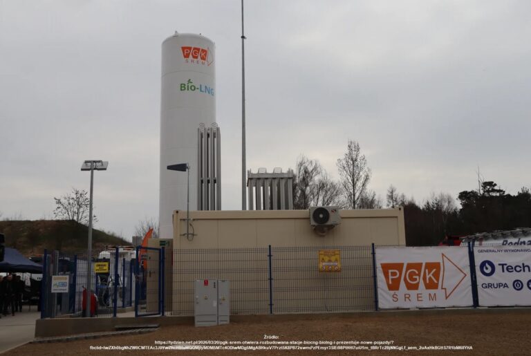 Widok stacji BioCNG/Bio-LNG w Mateuszewie – projekt architektoniczny zintegrowany z infrastrukturą technologiczną